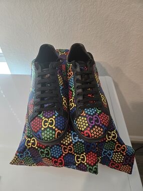 Gucci Psychedelic Ace GG Logo Low-Top Sneakers - Black Trim